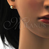 Arete Dormilona 5.128.012 Oro Laminado, Diseño de Bola, Pulido, Tono Dorado