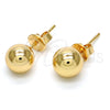 Arete Dormilona 5.128.012 Oro Laminado, Diseño de Bola, Pulido, Tono Dorado