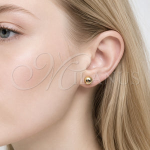 Arete Dormilona 5.128.012 Oro Laminado, Diseño de Bola, Pulido, Tono Dorado