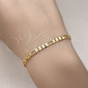 Pulsera Básica 5.222.016.07 Oro Laminado, Diseño de Figaro, Pulido, Tono Dorado (100 Gauge, 04 MM Thickness, 7 Inches Length)