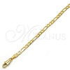 Pulsera Básica 5.222.016.07 Oro Laminado, Diseño de Figaro, Pulido, Tono Dorado (100 Gauge, 04 MM Thickness, 7 Inches Length)
