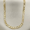 Gargantilla Basica 5.222.015.28 Oro Laminado, Diseño de Figaro, Pulido, Tono Dorado (120 Gauge, 04 MM Thickness, 28 Inches Length)
