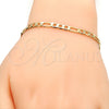 Pulsera Básica 5.222.015.08 Oro Laminado, Diseño de Figaro, Pulido, Tono Dorado (120 Gauge, 04 MM Thickness, 8 Inches Length)