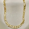 Gargantilla Basica 5.222.014.30 Oro Laminado, Diseño de Figaro, Pulido, Tono Dorado (140 Gauge, 05 MM Thickness, 30 Inches Length)