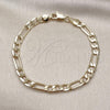 Pulsera Básica 5.222.014.07 Oro Laminado, Diseño de Figaro, Pulido, Tono Dorado (Calibre 140, Grosor 05.3 MM, 8 Pulgadas de Largo)