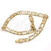 Pulsera Básica 5.222.014.08 Oro Laminado, Diseño de Figaro, Pulido, Tono Dorado (140 Gauge, Thickness, 8 Inches Length)