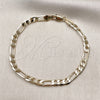 Pulsera Básica 5.222.014.08 Oro Laminado, Diseño de Figaro, Pulido, Tono Dorado (140 Gauge, Thickness, 8 Inches Length)