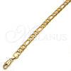 Gargantilla Basica 5.222.013.24 Oro Laminado, Diseño de Figaro, Pulido, Tono Dorado (160 Gauge, Thickness, 24 Inches Length)