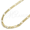 Gargantilla Basica 5.222.013.30 Oro Laminado, Diseño de Figaro, Pulido, Tono Dorado (160 Gauge, 06 MM Thickness, 30 Inches Length)