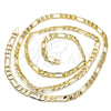 Gargantilla Basica 5.222.013.30 Oro Laminado, Diseño de Figaro, Pulido, Tono Dorado (160 Gauge, 06 MM Thickness, 30 Inches Length)