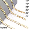 Gargantilla Basica 5.222.013.30 Oro Laminado, Diseño de Figaro, Pulido, Tono Dorado (160 Gauge, 06 MM Thickness, 30 Inches Length)