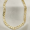 Gargantilla Basica 5.222.012.30 Oro Laminado, Diseño de Figaro, Pulido, Tono Dorado (180 Gauge, 07 MM Thickness, 30 Inches Length)