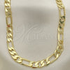 Gargantilla Basica 5.222.011.28 Oro Laminado, Diseño de Figaro, Pulido, Tono Dorado (200 Gauge, 08 MM Thickness, 28 Inches Length)