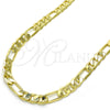 Gargantilla Basica 5.222.011.30 Oro Laminado, Diseño de Figaro, Pulido, Tono Dorado (200 Gauge, 08 MM Thickness, 30 Inches Length)