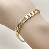 Pulsera Básica 5.222.011.08 Oro Laminado, Diseño de Figaro, Pulido, Tono Dorado (200 Gauge, 08 MM Thickness, 8 Inches Length)