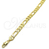 Pulsera Básica 5.222.011.08 Oro Laminado, Diseño de Figaro, Pulido, Tono Dorado (200 Gauge, 08 MM Thickness, 8 Inches Length)