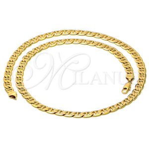 Gargantilla Basica 5.222.021.28 Oro Laminado, Diseño de Mariner, Pulido, Tono Dorado (200 Gauge, 09 MM Thickness, 28 Inches Length)