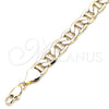 Pulsera Básica 5.222.021.08 Oro Laminado, Diseño de Mariner, Pulido, Tono Dorado (200 Gauge, 09 MM Thickness, 9 Inches Length)