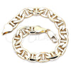 Pulsera Básica 5.222.021.08 Oro Laminado, Diseño de Mariner, Pulido, Tono Dorado (200 Gauge, 09 MM Thickness, 9 Inches Length)