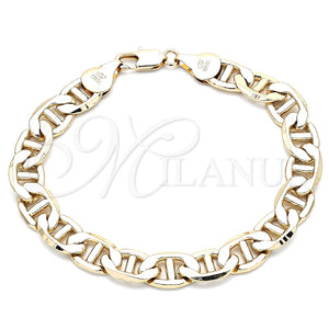 Pulsera Básica 5.222.021.08 Oro Laminado, Diseño de Mariner, Pulido, Tono Dorado (200 Gauge, 09 MM Thickness, 9 Inches Length)