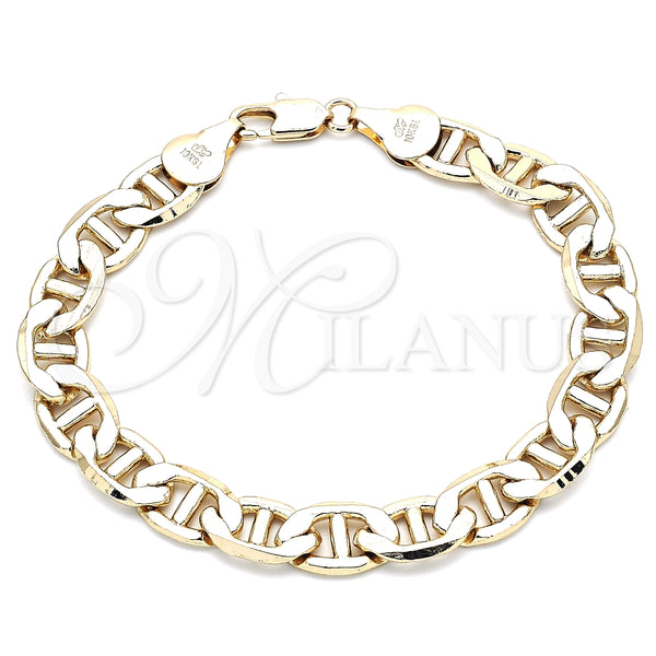 Pulsera Básica 5.222.021.08 Oro Laminado, Diseño de Mariner, Pulido, Tono Dorado (200 Gauge, 09 MM Thickness, 9 Inches Length)