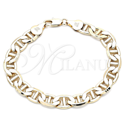 Pulsera Básica 5.222.021.08 Oro Laminado, Diseño de Mariner, Pulido, Tono Dorado (200 Gauge, 09 MM Thickness, 9 Inches Length)