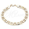 Pulsera Básica 5.222.021.08 Oro Laminado, Diseño de Mariner, Pulido, Tono Dorado (200 Gauge, 09 MM Thickness, 9 Inches Length)