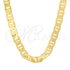 Gargantilla Basica 5.222.022.28 Oro Laminado, Diseño de Mariner, Pulido, Tono Dorado (180 Gauge, 08 MM Thickness, 28 Inches Length)