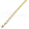 Pulsera Básica 5.222.023.08 Oro Laminado, Diseño de Mariner, Pulido, Tono Dorado (150 Gauge, 07 MM Thickness, 8 Inches Length)