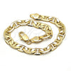Pulsera Básica 5.222.023.08 Oro Laminado, Diseño de Mariner, Pulido, Tono Dorado (150 Gauge, 07 MM Thickness, 8 Inches Length)