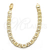 Pulsera Básica 5.222.023.08 Oro Laminado, Diseño de Mariner, Pulido, Tono Dorado (150 Gauge, 07 MM Thickness, 8 Inches Length)