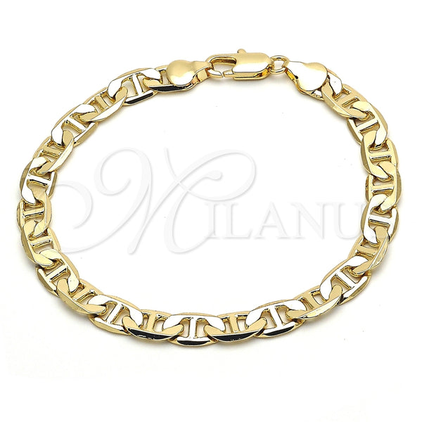 Pulsera Básica 5.222.023.08 Oro Laminado, Diseño de Mariner, Pulido, Tono Dorado (150 Gauge, 07 MM Thickness, 8 Inches Length)