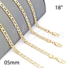 Gargantilla Basica 5.222.024.18 Oro Laminado, Diseño de Mariner, Pulido, Tono Dorado (120 Gauge, 05 MM Thickness, 18 Inches Length)