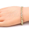 Pulsera Básica 5.222.024.08 Oro Laminado, Diseño de Mariner, Pulido, Tono Dorado (120 Gauge, 06 MM Thickness, 8 Inches Length)