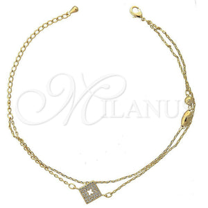 Pulsera Elegante 03.100.0001 Oro Laminado, con Blanca Micro Pave, Pulido, Tono Dorado (03 MM Thickness, 7 Inches Length)