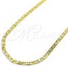 Gargantilla Basica 5.222.025.28 Oro Laminado, Diseño de Mariner, Pulido, Tono Dorado (100 Gauge, 04 MM Thickness, 28 Inches Length)