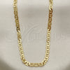 Gargantilla Basica 5.222.025.30 Oro Laminado, Diseño de Mariner, Pulido, Tono Dorado (100 Gauge, 04 MM Thickness, 30 Inches Length)