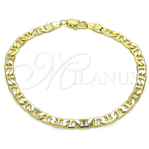 Pulsera Básica 5.222.025.07 Oro Laminado, Diseño de Mariner y Mariner, Pulido, Tono Dorado (100 Gauge, 04 MM Thickness, 7 Inches Length)