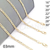 Gargantilla Basica 5.222.026.28 Oro Laminado, Diseño de Mariner, Pulido, Tono Dorado (0.80 Gauge, 03 MM Thickness, 28 Inches Length)