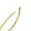 Gargantilla Basica 5.222.029.28 Oro Laminado, Diseño de Pave Mariner, Pulido, Tono Dorado (0.80 Gauge, 04 MM Thickness, 28 Inches Length)