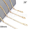 Gargantilla Basica 5.222.029.28 Oro Laminado, Diseño de Pave Mariner, Pulido, Tono Dorado (0.80 Gauge, 04 MM Thickness, 28 Inches Length)