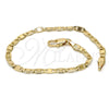 Pulsera Básica 5.222.029.07 Oro Laminado, Diseño de Mariner, Pulido, Tono Dorado (0.80 Gauge, 04 MM Thickness, 7 Inches Length)