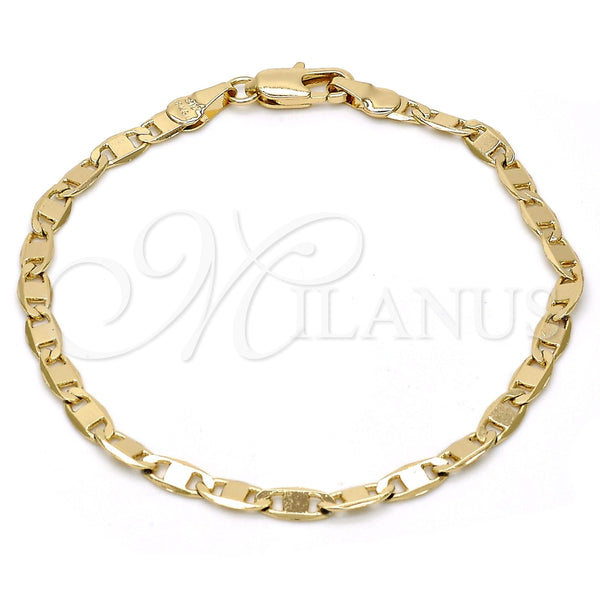 Pulsera Básica 5.222.029.07 Oro Laminado, Diseño de Mariner, Pulido, Tono Dorado (0.80 Gauge, 04 MM Thickness, 7 Inches Length)