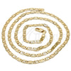 Gargantilla Basica 5.222.030.24 Oro Laminado, Diseño de Mariner, Diamantado, Tono Dorado (0.80 Gauge, 04 MM Thickness, 24 Inches Length)
