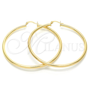 Argolla Grande 5.134.018.60 Oro Laminado, Diseño de Hueco, Pulido, Tono Dorado