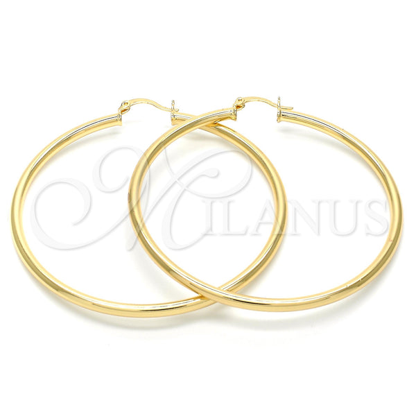 Argolla Grande 5.134.018.60 Oro Laminado, Diseño de Hueco, Pulido, Tono Dorado