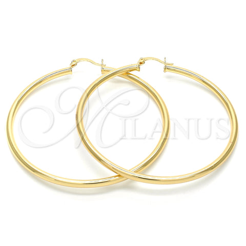 Argolla Grande 5.134.018.60 Oro Laminado, Diseño de Hueco, Pulido, Tono Dorado