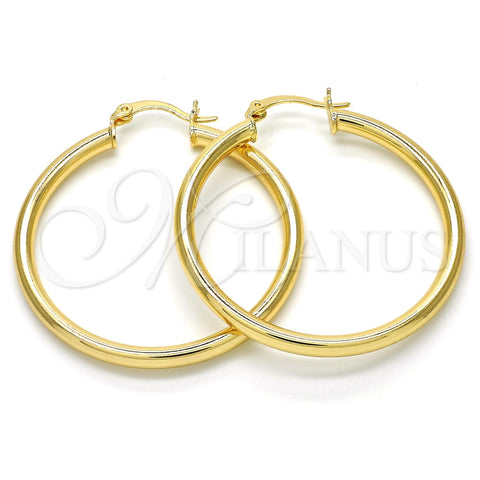 Argolla Mediana 5.134.023.35 Oro Laminado, Diseño de Hueco, Pulido, Tono Dorado
