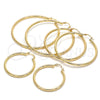 Argolla Mediana 5.134.023.35 Oro Laminado, Diseño de Hueco, Pulido, Tono Dorado
