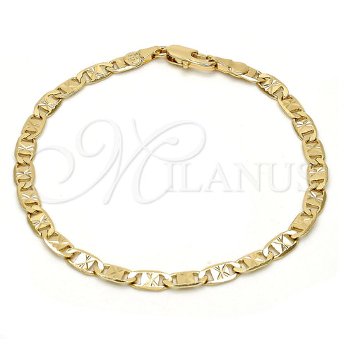 Pulsera Básica 5.222.030.07 Oro Laminado, Diseño de Mariner, Diamantado, Tono Dorado (0.80 Gauge, 04 MM Thickness, 7 Inches Length)